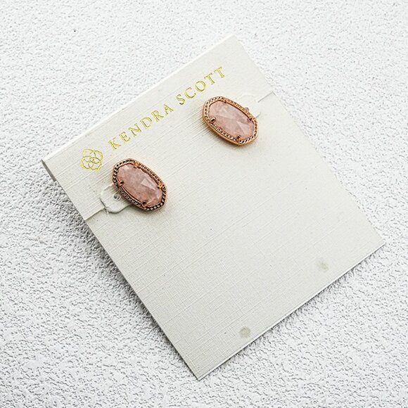 Kendra Scott Rose Quartz Stud Earrings - Picture 1 of 1